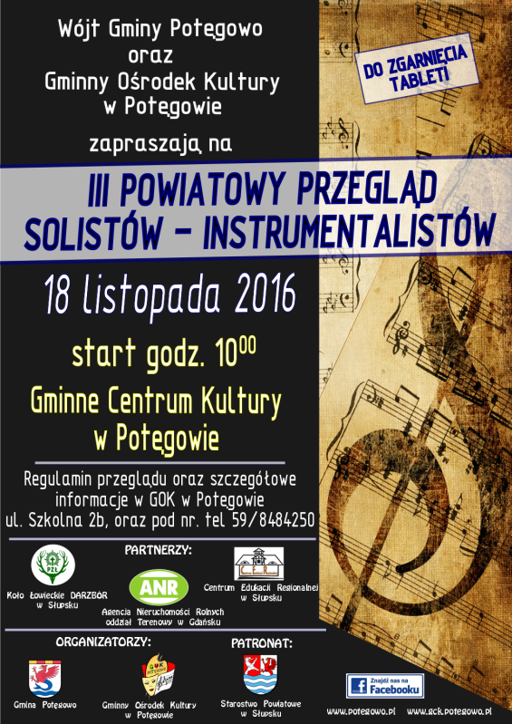 Grafika #0: III Powiatowy Przegląd Solistów Instrumentalistów w GOK w Potęgowie
