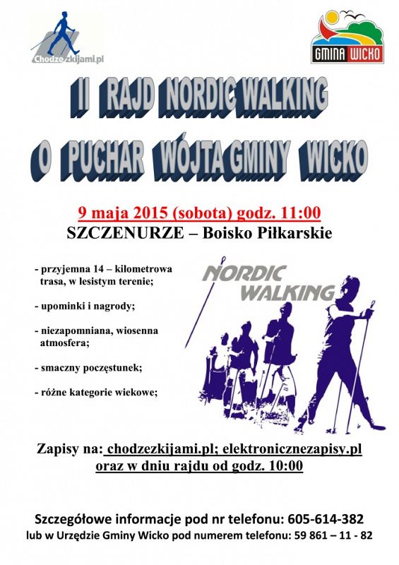 Grafika #1: TRWAJĄ ZAPISY NA RAJD NORDIC WALKING O PUCHAR WÓJTA GMINY WICKO!