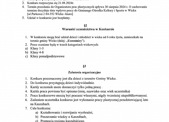 Grafika 2: Konkurs plastyczny "Lato na Kaszubach"