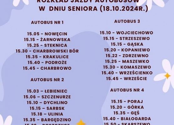 Dzień Seniora - rozkład jazdy autobusów grafika