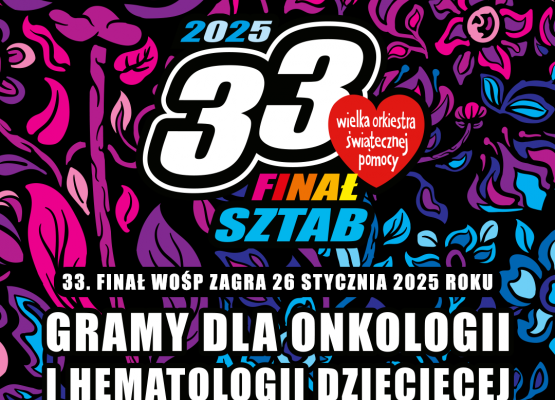 33 Finał WOŚP - zbieramy rzeczy/vouchery na licytację grafika