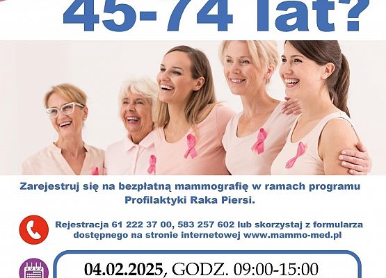 Bezpałatne badanie mammografii grafika