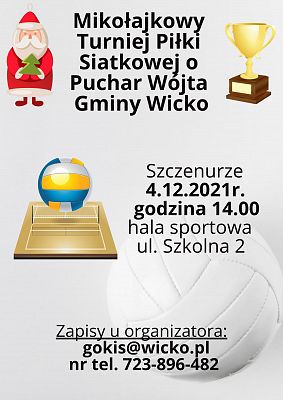 Grafika #0: Mikołajkowy Turniej Piłki Siatkowej o Puchar Wójta Gminy Wicko